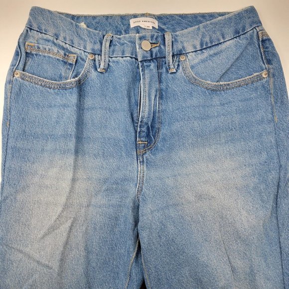 Good American Size 6 / 28 Good Heritage Light Wash Blue Distressed Jeans - Picture 3 of 5